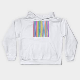 Colored happy lines on a watercolor background Kids Hoodie